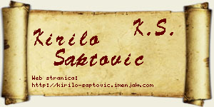 Kirilo Šaptović vizit kartica